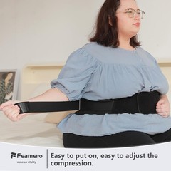 Feamero Plus Size Back Brace for Lower Pain – Extra XXX-Large, Black