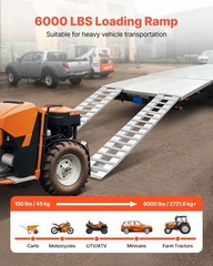 6000lb 94x15in Aluminum Loading Ramps with 16 Anti-Slip Plates & Heavy-Duty