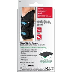 Mueller Green Fitted Wrist Brace, Right Hand, Unisex, One Size Fits Most, Black