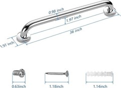 Sleek 2 Pack Shower Grab Bars – Modern 36″ Stainless Steel for Safety & Style