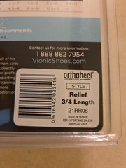 Orthaheel Relief Medium Support 3/4 Length Insole Small Men’s 5.5-7 Women 6.5-8