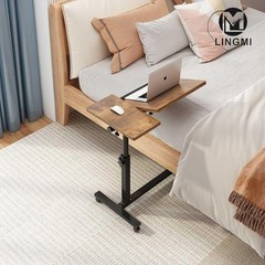 Overbed Table Adjustable Height W/ Locking Wheels Stable Metal Construction New