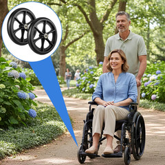 2Pcs Replacement Wheelchair Wheels for Walkers 8 Inch Solid Wheelchair Front Whe