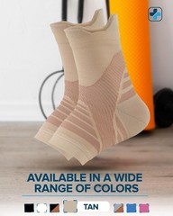 Copper Ankle Compression Sleeve for Pain Relief – Open-Toe Design – Medium Size