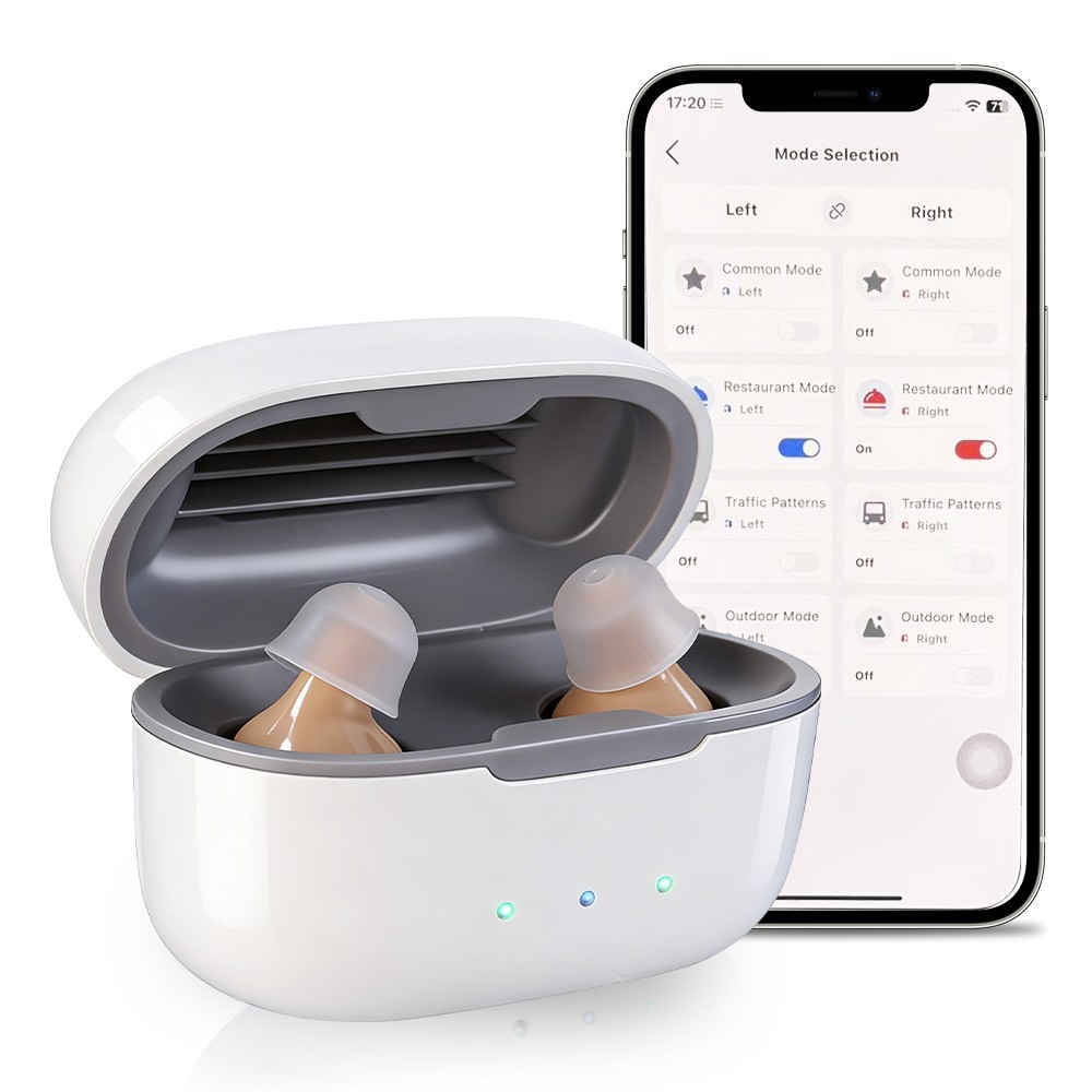 Bluetooth Phone App Rechargeable Hearing Aids For Seniors HearingTest OTC