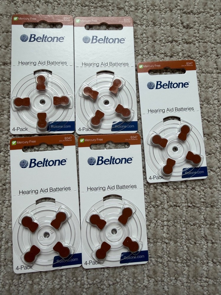 Beltone Hearing Aid Batteries 1.45 V B347 B1312-4A Zinc Air Lot 5 pack