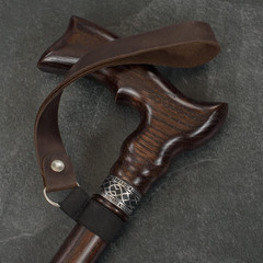 Handmade Leather Cane Strap – Stylish Wrist Strap for Canes and Walking Sticks