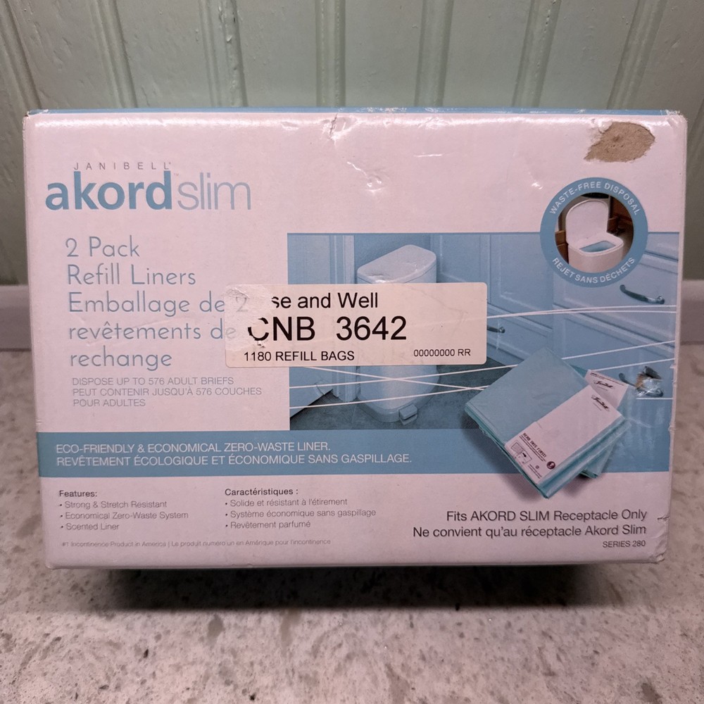 Janibell Akord 2 Pack Slim Refill Liners Series 280 Adult Diaper Disposal Bags