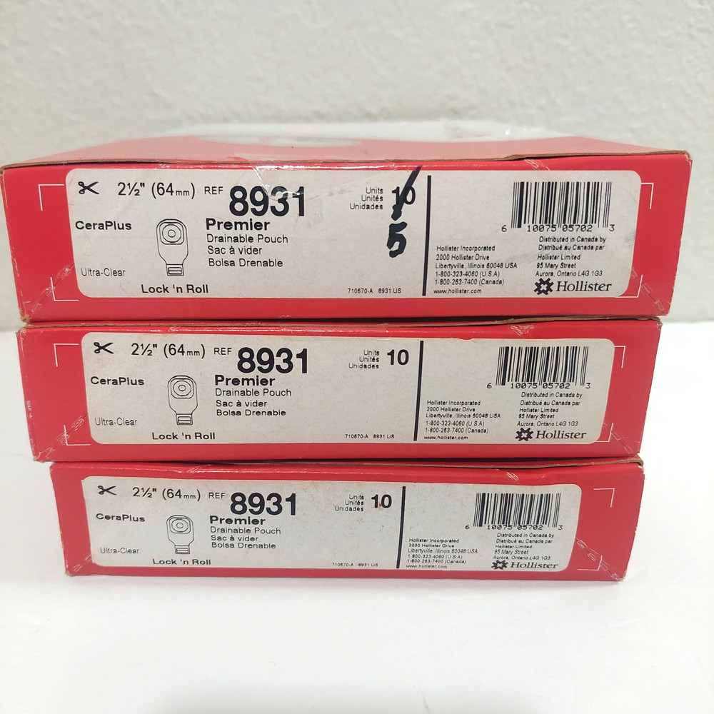 Hollister 8931 One Piece Drainable Ostomy Pouch – 3 Boxes/25 total – READ!!!