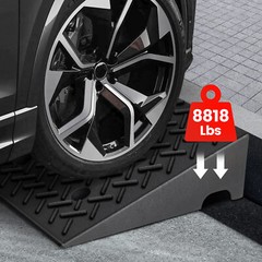 2x Driveway Ramp 6“ Curb Rubber Heavy Duty Threshold Ramp 8818 lbs Load w/Bolts