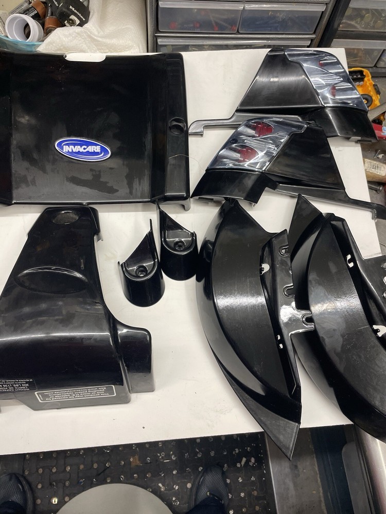 Invacare TDX-SP2 Power Wheelchair Side Wheel Plastic Set. Black