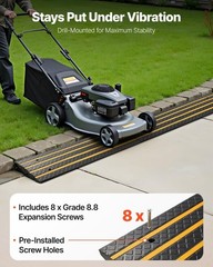 Heavy Duty Rubber Curb Ramp 2 Pack – 48.8″ Low Profile Slope for Vehicles, RVs,