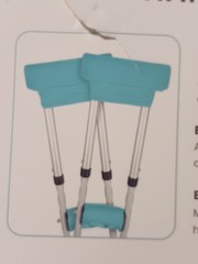 Vive Crutch Pads Adults Underarm Pads & Hand Grips – TEAL, NEW *Ships Free*