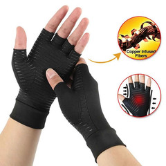Compression Gloves Fingerless Hand Support Wrist Joint Pain Relief Sleeve