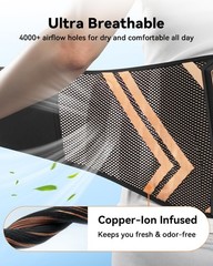 Ultra Breathable Back Brace for Lower Back Pain Relief,[Medical Grade & Coppe…
