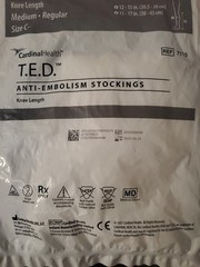 🤍 T.E.D Knee-Length Anti-Embolism Stockings Medium Regukar White Size C