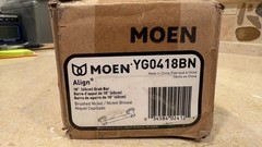Moen YG0418BN Align 18-Inch Modern Designer Grab Bar Brushed Nickel Bent Flanges