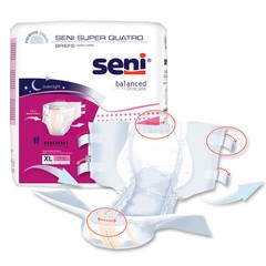 Seni Incontinence Brief Breathable / Overnight S-XL08-BQ1 Severe 16 Ct