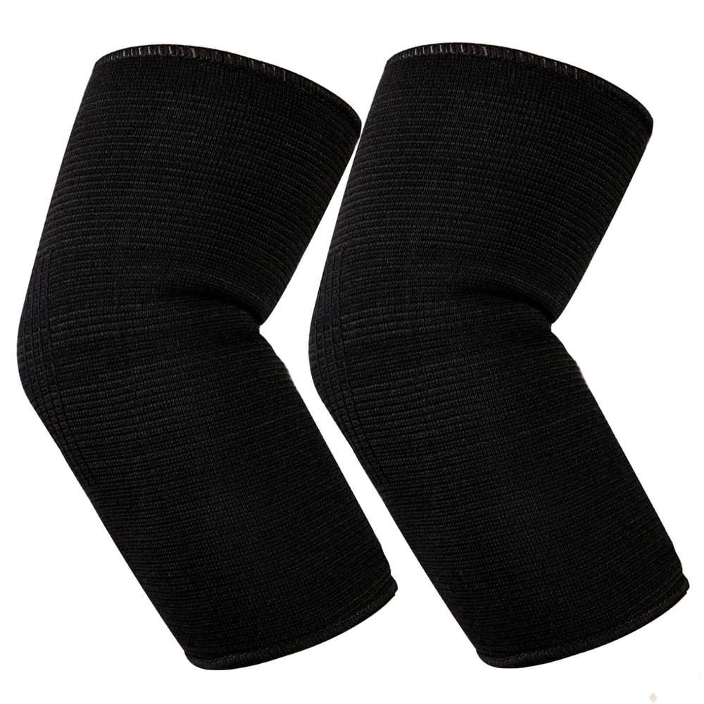 JUSDIQIR Elbow Compression Sleeves, Brace for Men Women, Large, Black