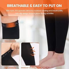 BSERA Calf Compression Sleeve 2 Pairs 15-20Mmhg Calf Support Footless Black