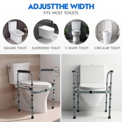 Toilet Safety Rail for Seniors – Adjustable & Foldable Toilet Safety Frame