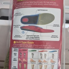 TECRUN High Arch Orthotic Insoles Full Length Breathable Red, US M 5-5.5