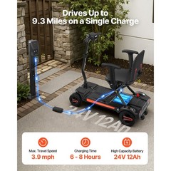 Uimoso 4-Wheel Electric Mobility Scooter with Automatic Folding,Remote Control