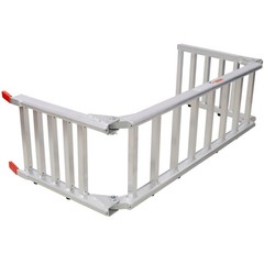 Silver 1400LB Aluminum Ramp Pair 2in1 Tailgate Extender ATV Mower Motorcycle