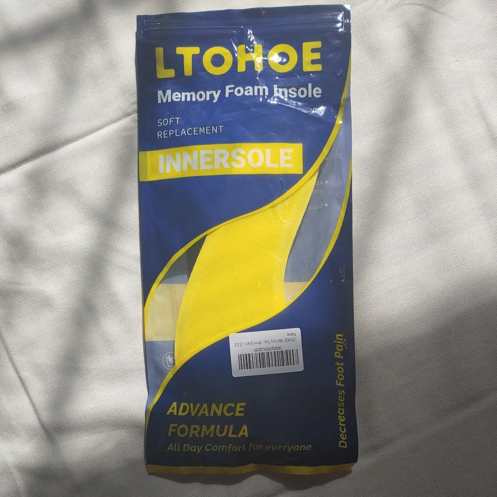 LTOHOE Memory Foam Insoles Womens Replacement Shoe Inserts 8mm Gray US5.5