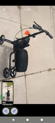 Black 4-Wheel Knee Walker Scooter w/ Handbrakes, Storage Bag, Indoor/Outdoor