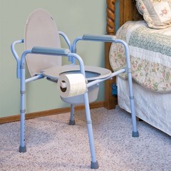 Portable Folding Bedside Commode & Raised Toilet Seat, Up to 300lbs, Commodes