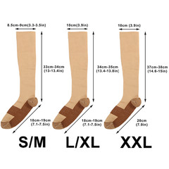 Wholesale Copper Compression Socks 20-30mmHg Graduated Support Mens Womens S-XXL