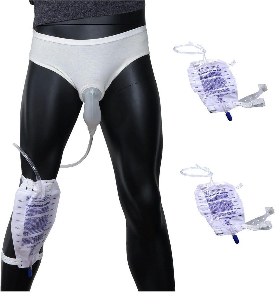 Mens Incontinence Protective Briefs Includes 3 Urine Bags for Reliable X-Small
