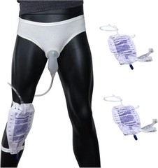 Mens Incontinence Protective Briefs Includes 3 Urine Bags for Reliable X-Small