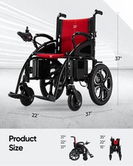 Foldable Electric Wheelchair Heavy Duty 500W All Terrain 330LBS Capacity