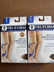 Truform Compression Stockings Thigh High Closed Toe Firm 20-30 mmHG XL 8868 Tan