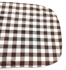 New Handmade Reversible Brown & White Plaid Adult Size Bib Special Needs Seniors