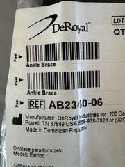 DeRoyal Foam Ankle Brace Adjustable Stirrup Style 10″ High AB2340-06 (1 Brace)