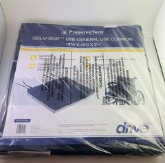 Drive Gel-U-Seat Lite General Seat Cushion 18x18x2 strap Preserve Tech E2601