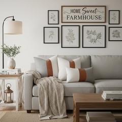 2 Pack 12×20 Inch Lumbar Pillow Covers, Brown Faux Leather & Gray White Cotto…