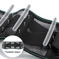 Adjustable Lumbar Support Belt 4 Steel Stays-Lower Back Brace for Pain Relief
