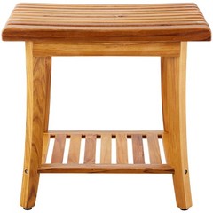 Uimoso Teak Shower Bench 20 x14.3 x 17.9 in Wood Shower Stool Chair for Bathroom