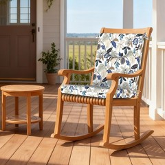 DYTXIII Outdoor High Back Chair Cushions Set of 2, 44″x20″x2.5″, Leaves Beige