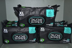 (3) DUDE Wipes Flushable, 3 Packs In Each With 48 Flushable Wipes Each
