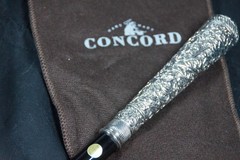 Mens Made in Italy Concord Edwardian 925 Silver Handle Walking Stick Cane w/ Bag