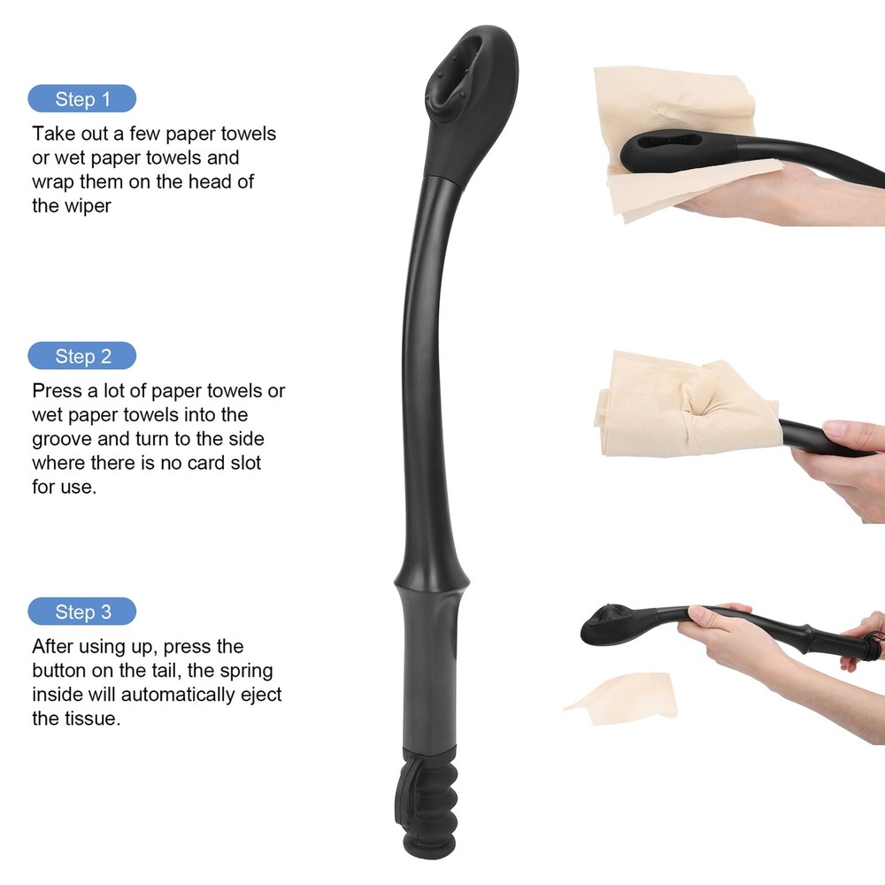 Toilet Paper Wiping Aids Long Portable Comfort Self Assist Wiper For