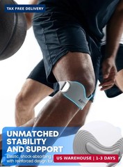 Silicone Patellar Tendon Support Strap 2 Pack, Knee Brace for Women & Men, FAST