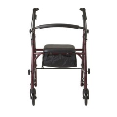 New Medline MDS86850ESKD Rollator Steel Walker w/ Seat – Burgundy – Fast Ship!