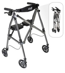 STANDER Wonder Space Saver Rollator w Seat in Black Walnut 4250-BW New Open Box