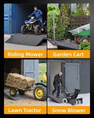 2PCS 29x24in Shed Ramp for Riding Mower 1500lb Metal Lawn Mower Ramp for Tractor